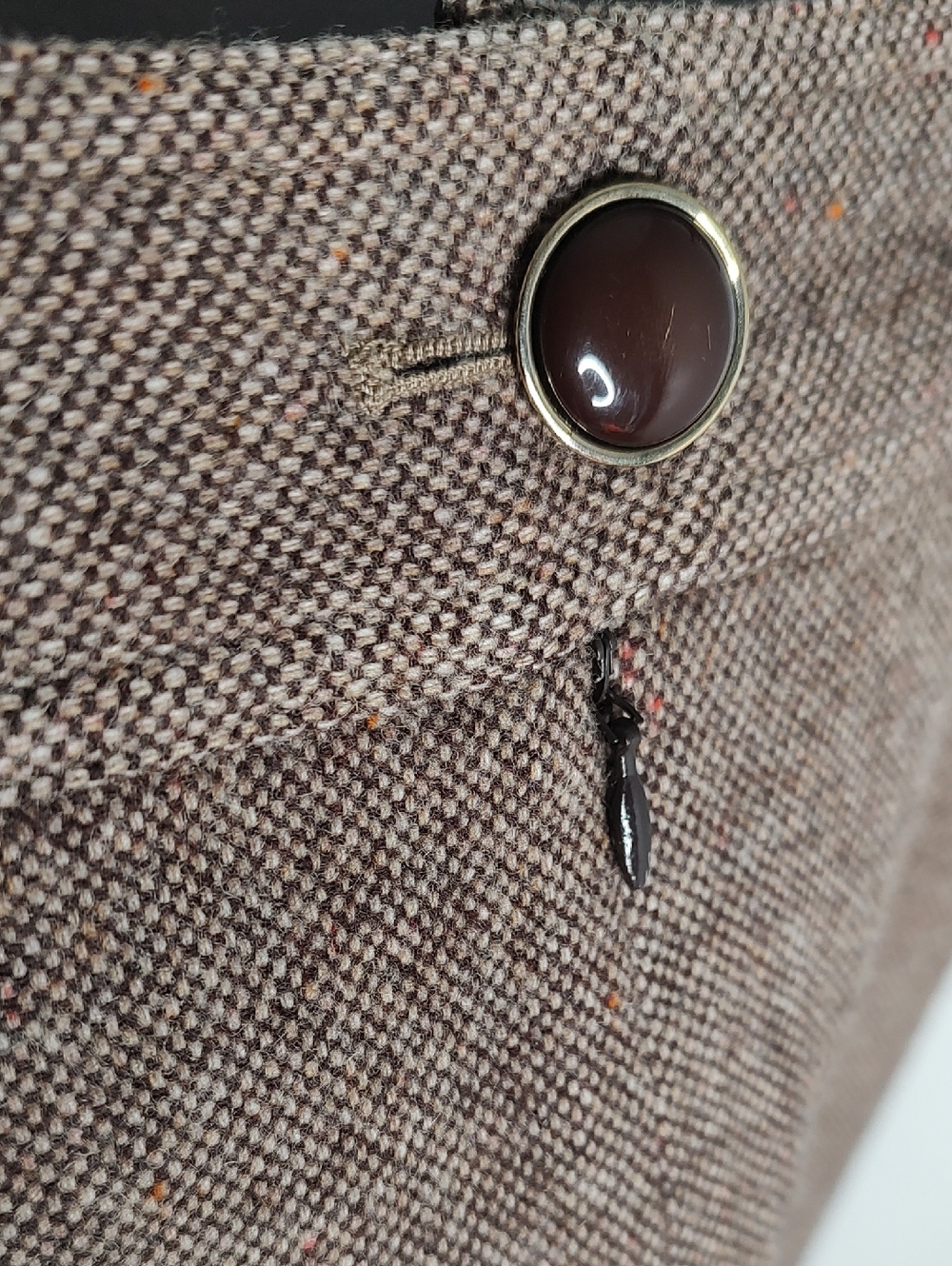 Banana Republic Tweed A-Line Midi Brown Skirt Size 4 - Picture 6 of 7